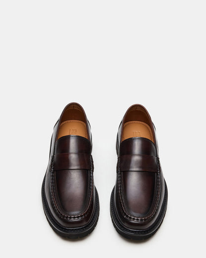 BRODIE Brown Slip-On Lug Men's Loafer | Steve Madden Best Seller