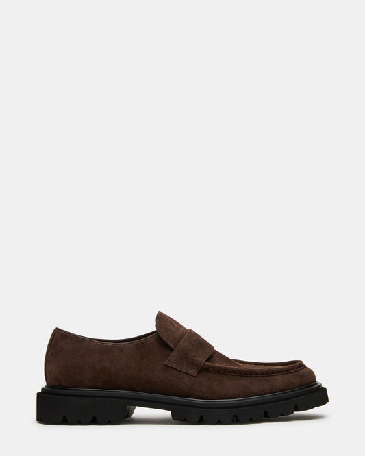 RADKIN Brown Suede Slip-On Dress Men's Loafer | Steve Madden Smart Buy