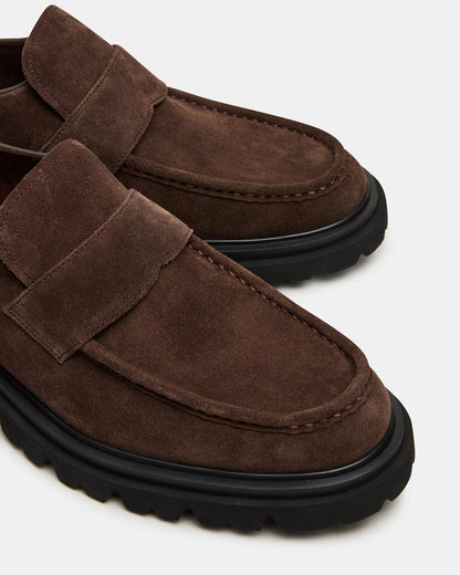 RADKIN Brown Suede Slip-On Dress Men's Loafer | Steve Madden Smart Buy