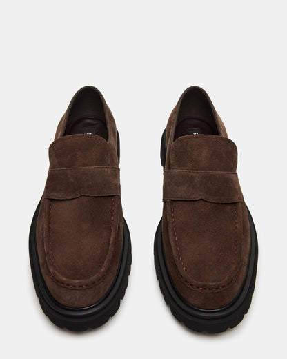 RADKIN Brown Suede Slip-On Dress Men's Loafer | Steve Madden Smart Buy