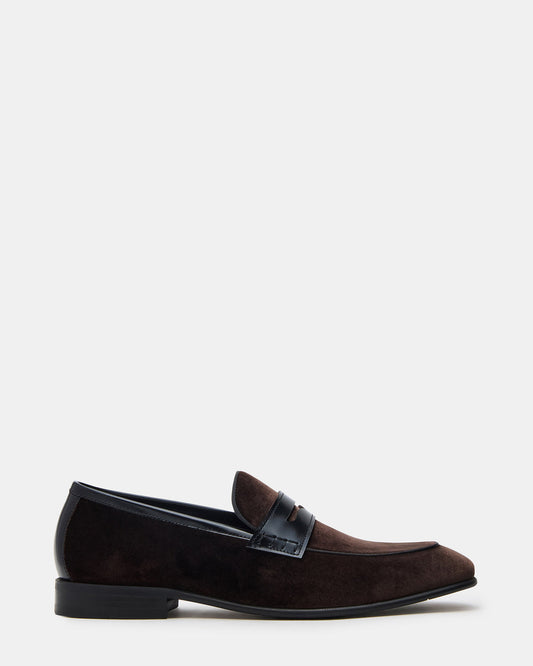 YARDLY Brown Velvet Slip-On Men's Dress Loafer | Steve Madden Special Offer