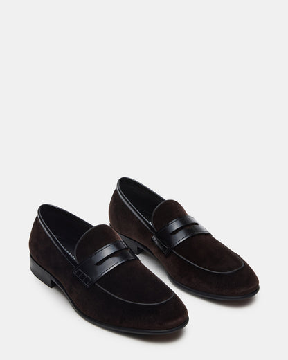 YARDLY Brown Velvet Slip-On Men's Dress Loafer | Steve Madden Special Offer