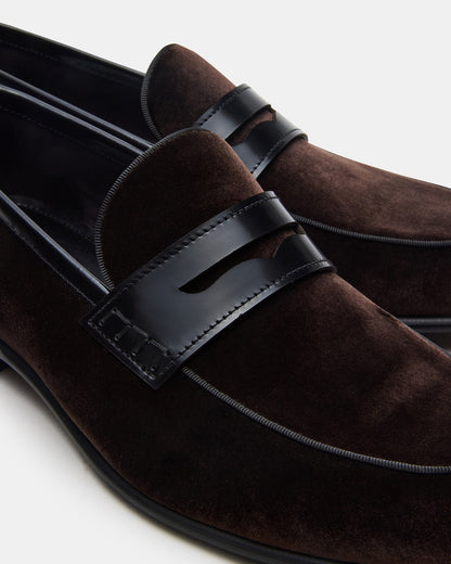 YARDLY Brown Velvet Slip-On Men's Dress Loafer | Steve Madden Special Offer