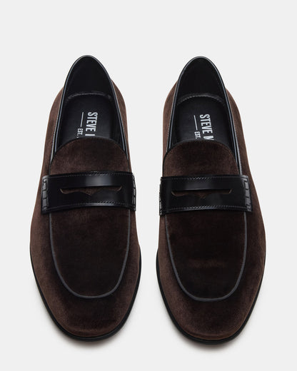 YARDLY Brown Velvet Slip-On Men's Dress Loafer | Steve Madden Special Offer