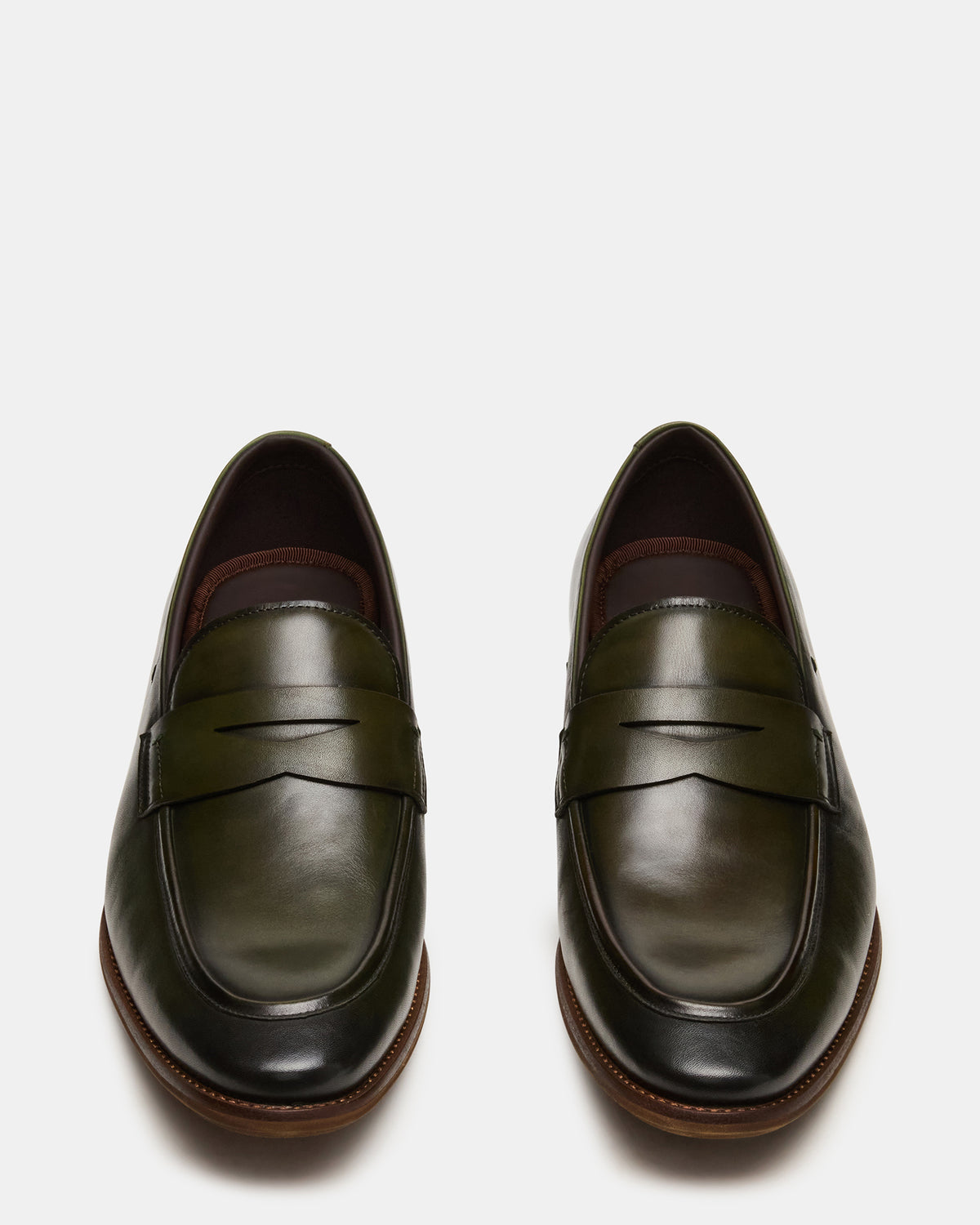 LIGHTNING Dark Green Round-Toe Slip-On Men's Loafer | Steve Madden Value