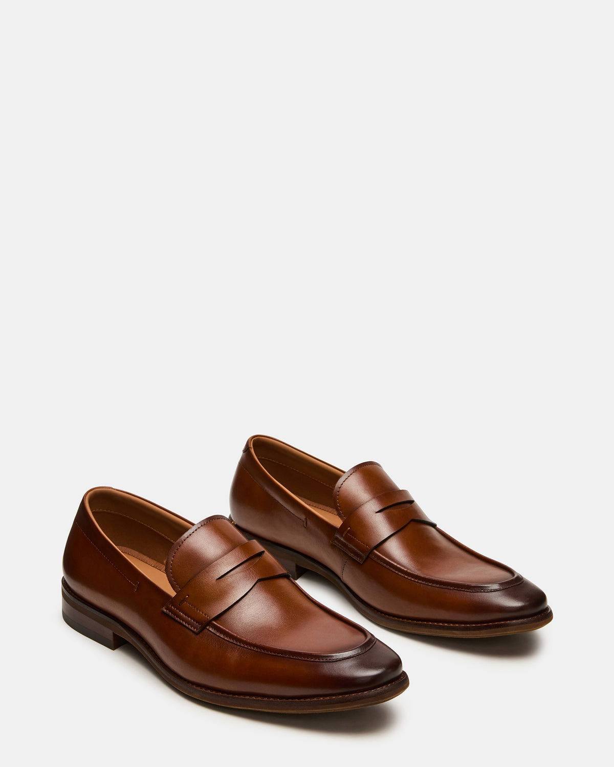 LIGHTNING Tan Leather Round-Toe Slip-On Men's Loafer | Steve Madden Popular