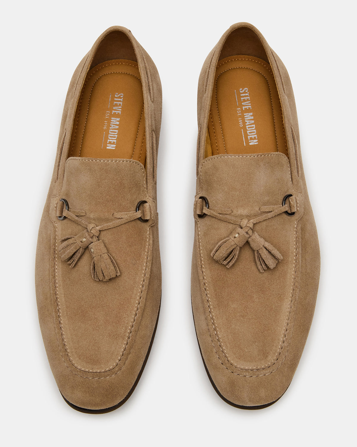 LOGAN Taupe Suede Tassel Slip-On Men's Loafer | Steve Madden Best Seller