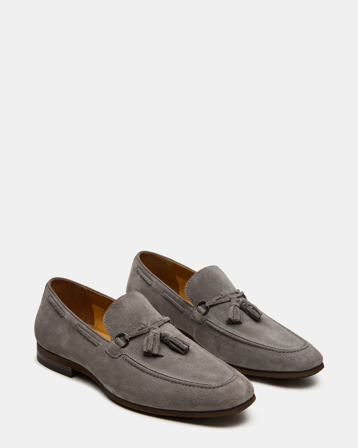 LOGAN Light Grey Suede Tassel Slip-On Men's Loafer | Steve Madden Special Offer