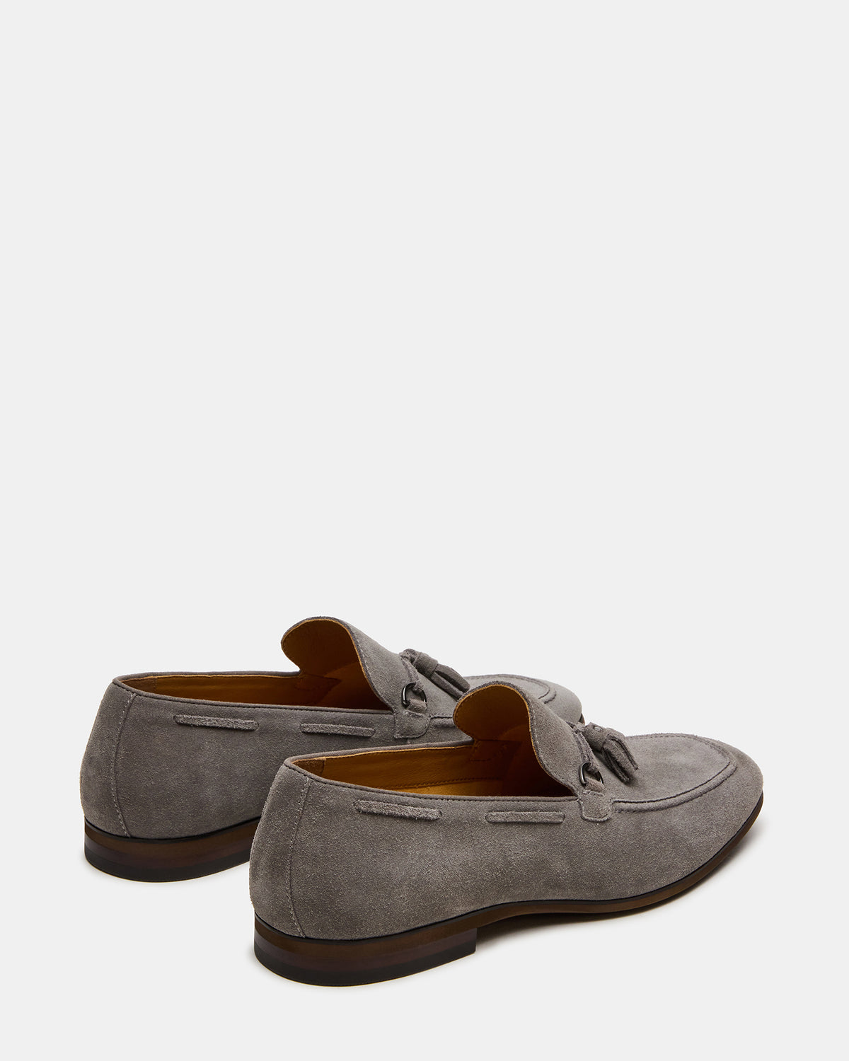 LOGAN Light Grey Suede Tassel Slip-On Men's Loafer | Steve Madden Special Offer