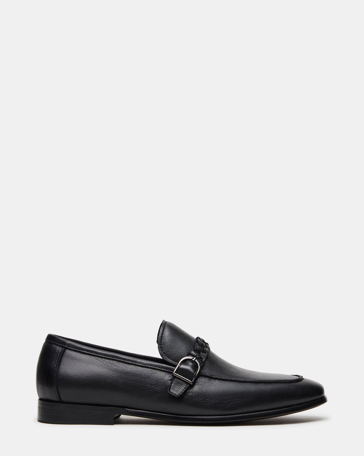CHAPLIN Black Leather Woven-Strap Buckle Slip-On Men's Loafer | Steve Madden Recommended