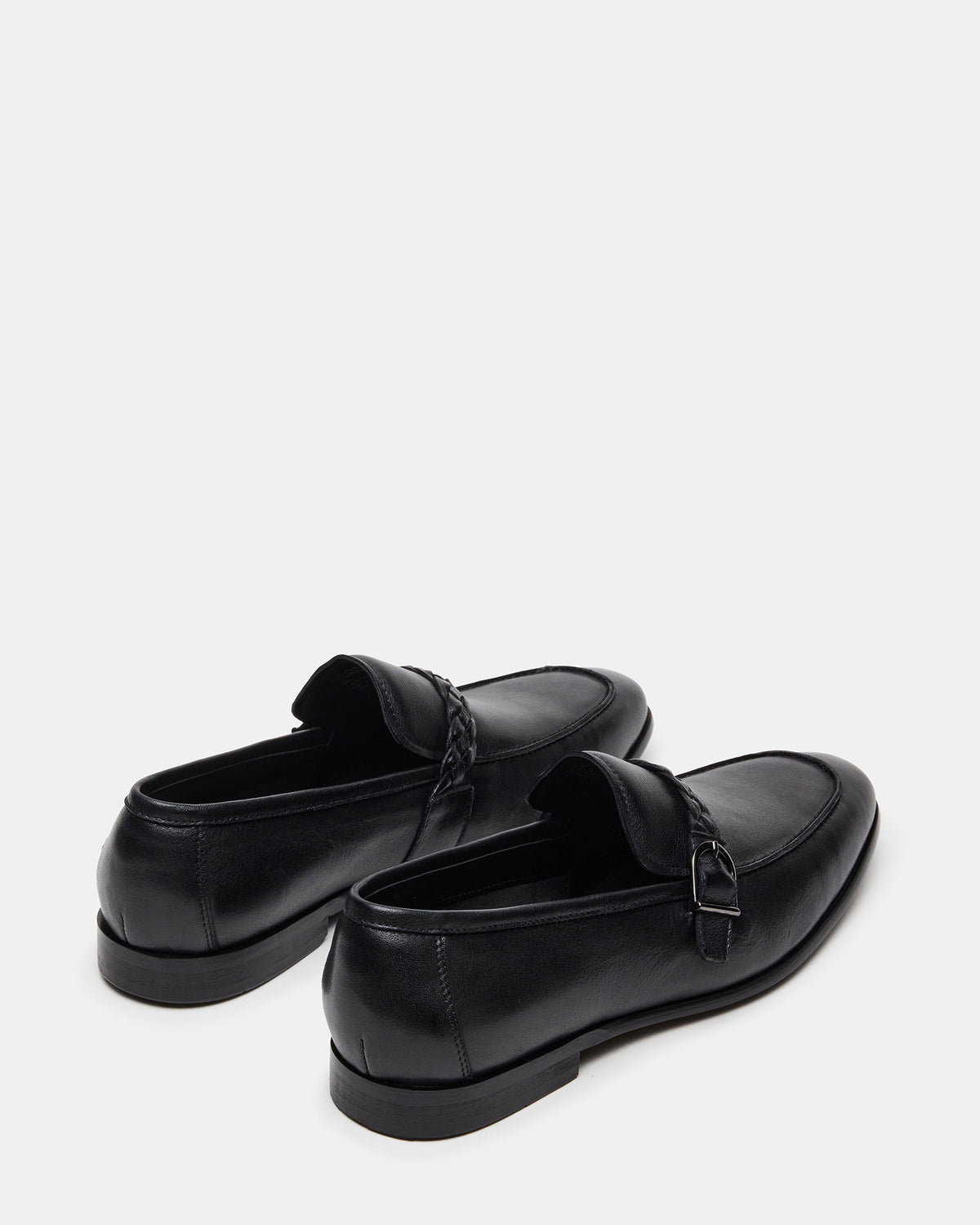 CHAPLIN Black Leather Woven-Strap Buckle Slip-On Men's Loafer | Steve Madden Recommended