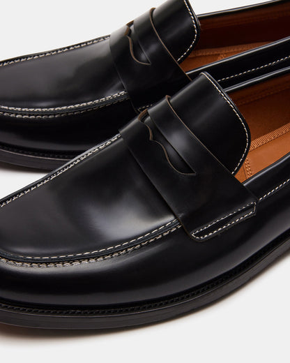 NATAN Black Leather Slip-On Dress Loafer | Men's Loafers | Steve Madden Special Offer