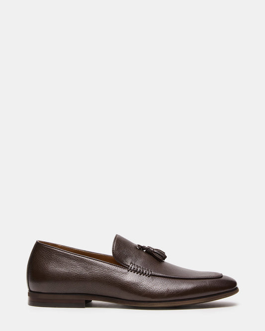ONDRE Brown Leather Tassel Slip-On Men's Loafer | Steve Madden Customer Favorite
