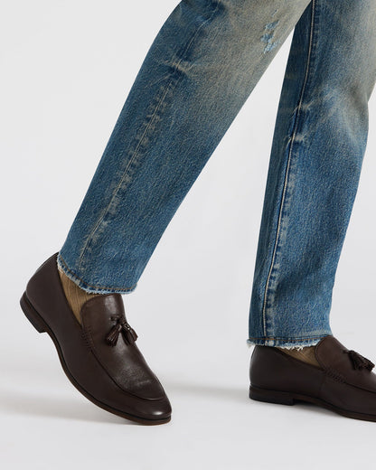 ONDRE Brown Leather Tassel Slip-On Men's Loafer | Steve Madden Customer Favorite
