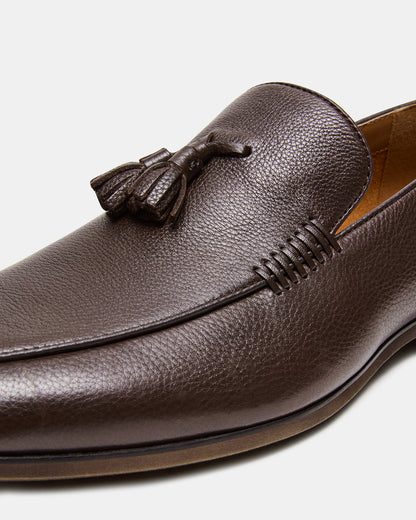 ONDRE Brown Leather Tassel Slip-On Men's Loafer | Steve Madden Customer Favorite