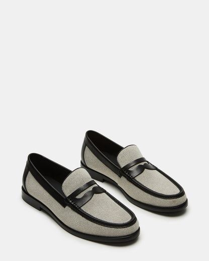 CULLEN Black/Beige Slip-On Men's Dress Loafer | Steve Madden Top Pick