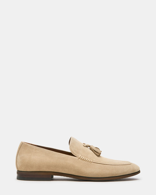 ONDRE Sand Suede Tassel Slip-On Men's Loafer | Steve Madden Smart Buy