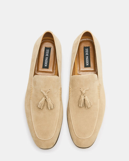 ONDRE Sand Suede Tassel Slip-On Men's Loafer | Steve Madden Smart Buy