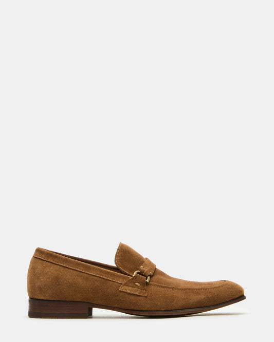 HEROLF Tobacco Suede Square-Toe Slip-On Men's Loafer | Steve Madden Everyday