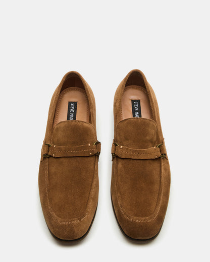 HEROLF Tobacco Suede Square-Toe Slip-On Men's Loafer | Steve Madden Everyday