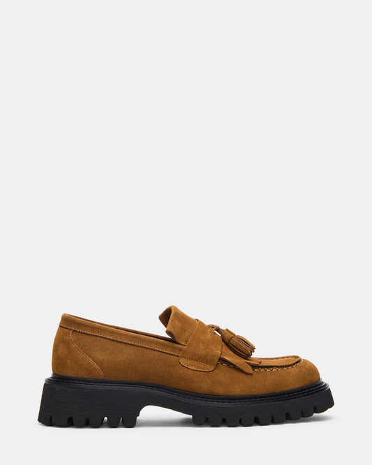 ZEV Tan Suede Lug Sole Dress Men's Loafer | Steve Madden Quality