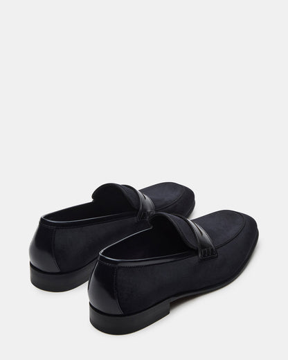 YARDLY Black Velvet Slip-On Men's Dress Loafer | Steve Madden Featured