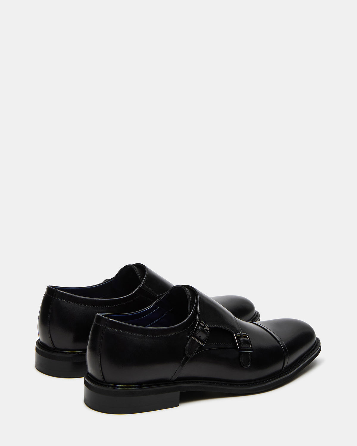 HARAN Black Leather Men's Buckle Strap Dress Shoe | Steve Madden Trusted