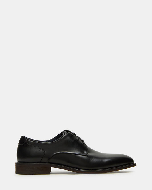 LELAND Black Leather Lace-Up Men's Dress Shoe | Steve Madden Classic