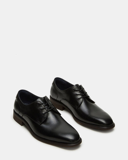 LELAND Black Leather Lace-Up Men's Dress Shoe | Steve Madden Classic