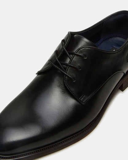 LELAND Black Leather Lace-Up Men's Dress Shoe | Steve Madden Classic