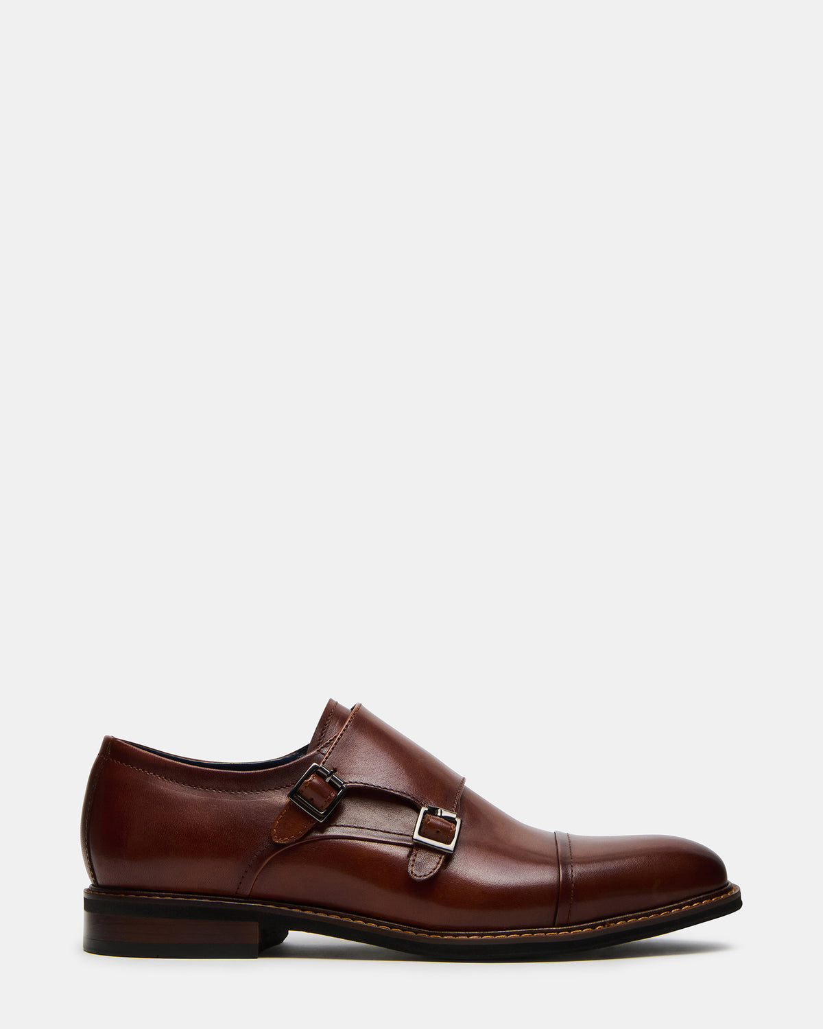 HARAN Tan Leather Men's Buckle Strap Dress Shoe | Steve Madden Everyday