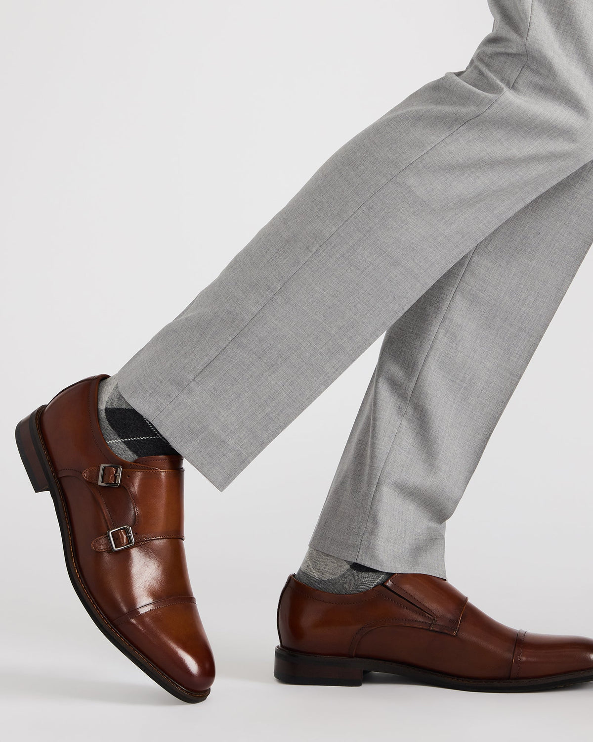 HARAN Tan Leather Men's Buckle Strap Dress Shoe | Steve Madden Everyday