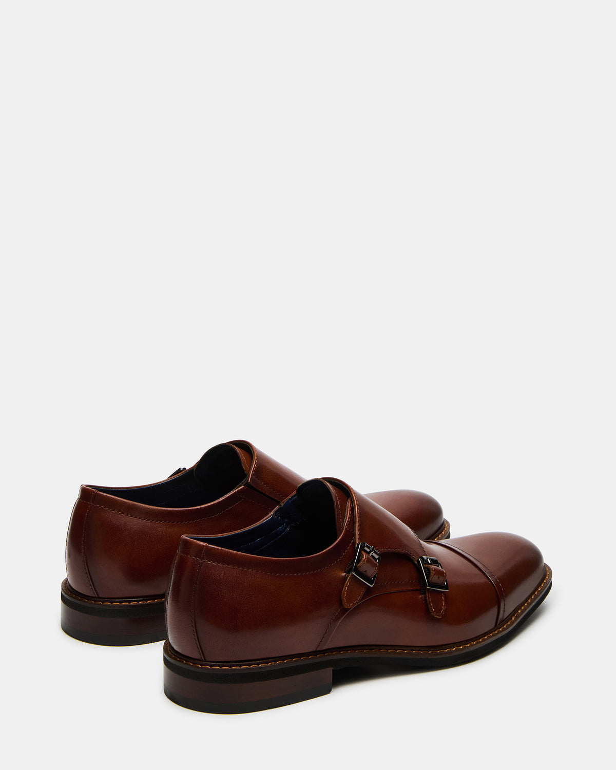 HARAN Tan Leather Men's Buckle Strap Dress Shoe | Steve Madden Everyday
