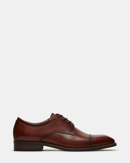 HASEN Tan Leather Men's Lace-Up Dress Shoe | Steve Madden Exclusive
