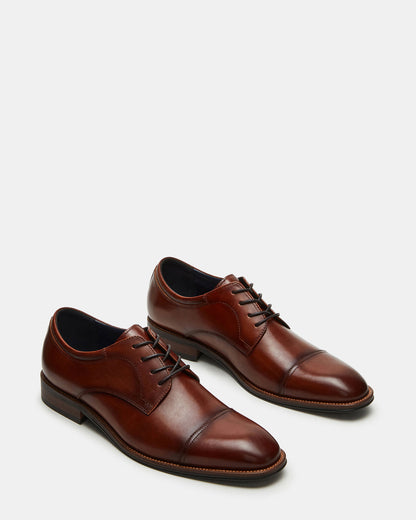 HASEN Tan Leather Men's Lace-Up Dress Shoe | Steve Madden Exclusive