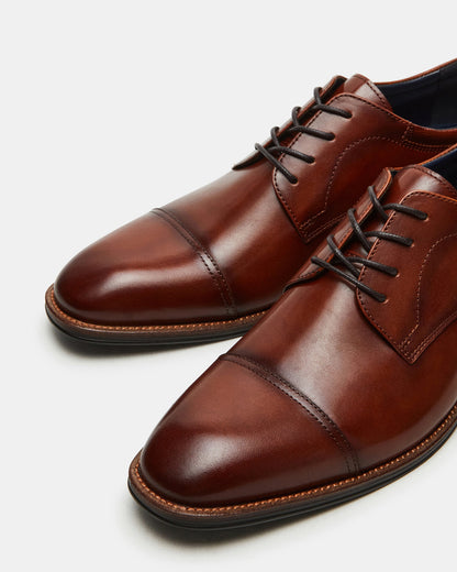 HASEN Tan Leather Men's Lace-Up Dress Shoe | Steve Madden Exclusive