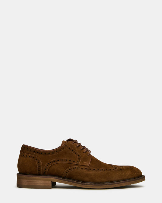 ESTEBAN Cognac Lace-Up Perforated Oxford Men's Dress Shoe | Steve Madden Special Offer