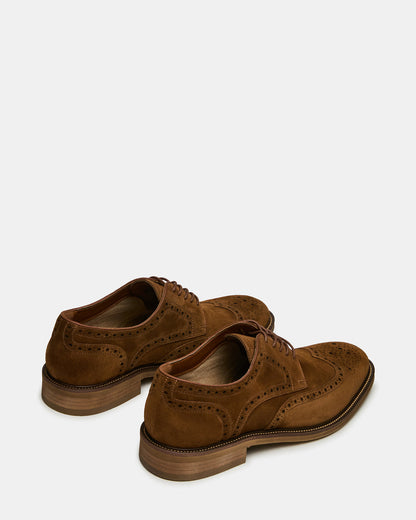 ESTEBAN Cognac Lace-Up Perforated Oxford Men's Dress Shoe | Steve Madden Special Offer