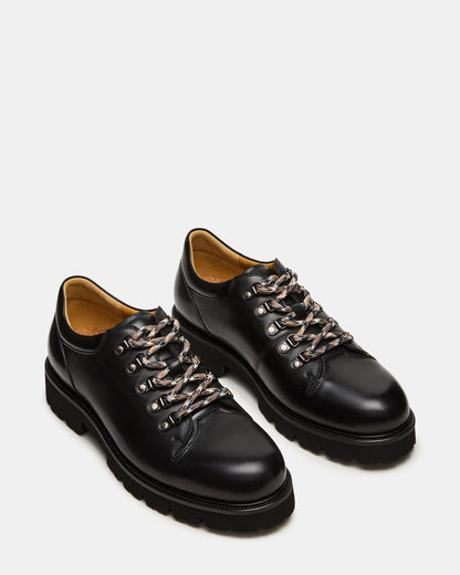 TURBO Black Leather Lace-Up Dress Shoe | Steve Madden Discount