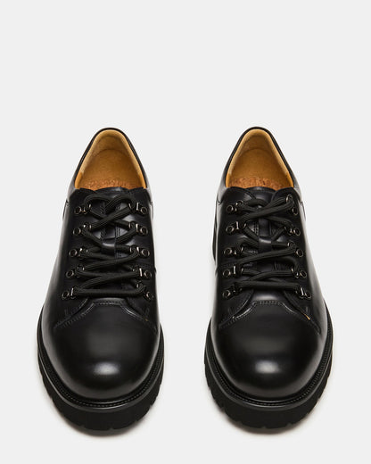 TURBO Black Leather Lace-Up Dress Shoe | Steve Madden Discount