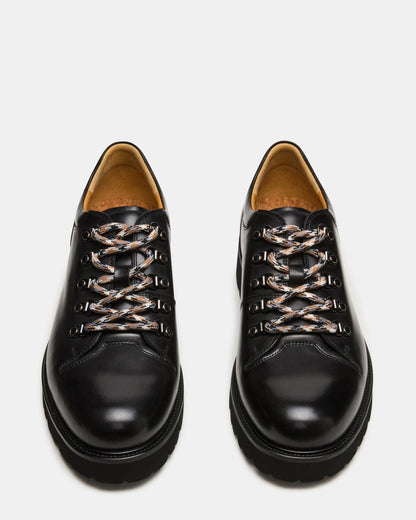 TURBO Black Leather Lace-Up Dress Shoe | Steve Madden Discount