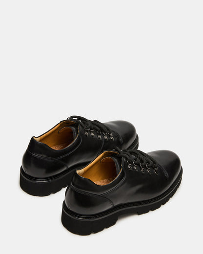 TURBO Black Leather Lace-Up Dress Shoe | Steve Madden Discount