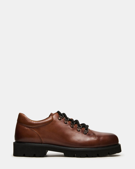 TURBO Dark Tan Lace-Up Dress Shoe | Steve Madden Classic