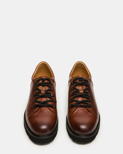 TURBO Dark Tan Lace-Up Dress Shoe | Steve Madden Classic