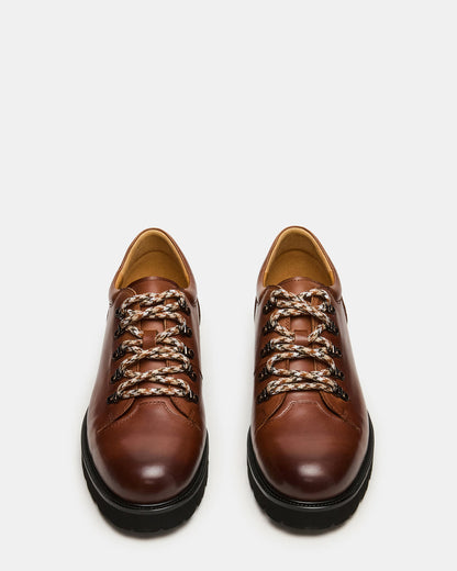 TURBO Dark Tan Lace-Up Dress Shoe | Steve Madden Classic