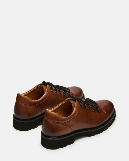 TURBO Dark Tan Lace-Up Dress Shoe | Steve Madden Classic