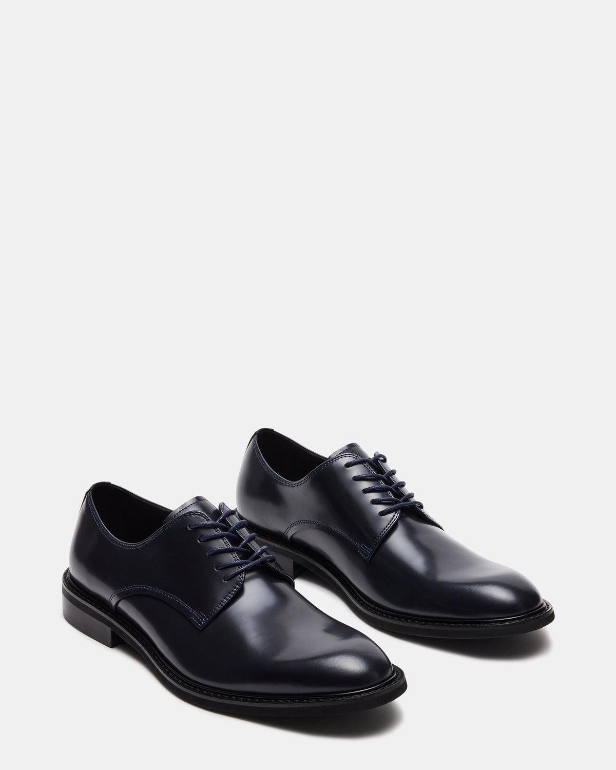 HADAR Navy Box Leather Lace-Up Oxford Dress Shoe | Men's Dress Shoes | Steve Madden Quality
