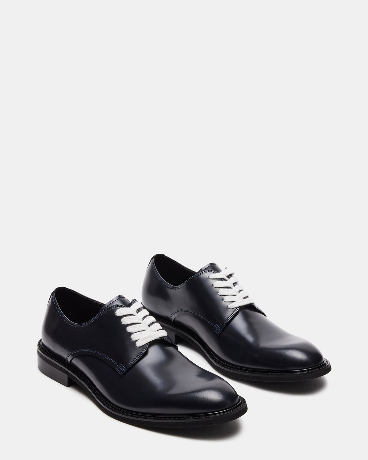 HADAR Navy Box Leather Lace-Up Oxford Dress Shoe | Men's Dress Shoes | Steve Madden Quality