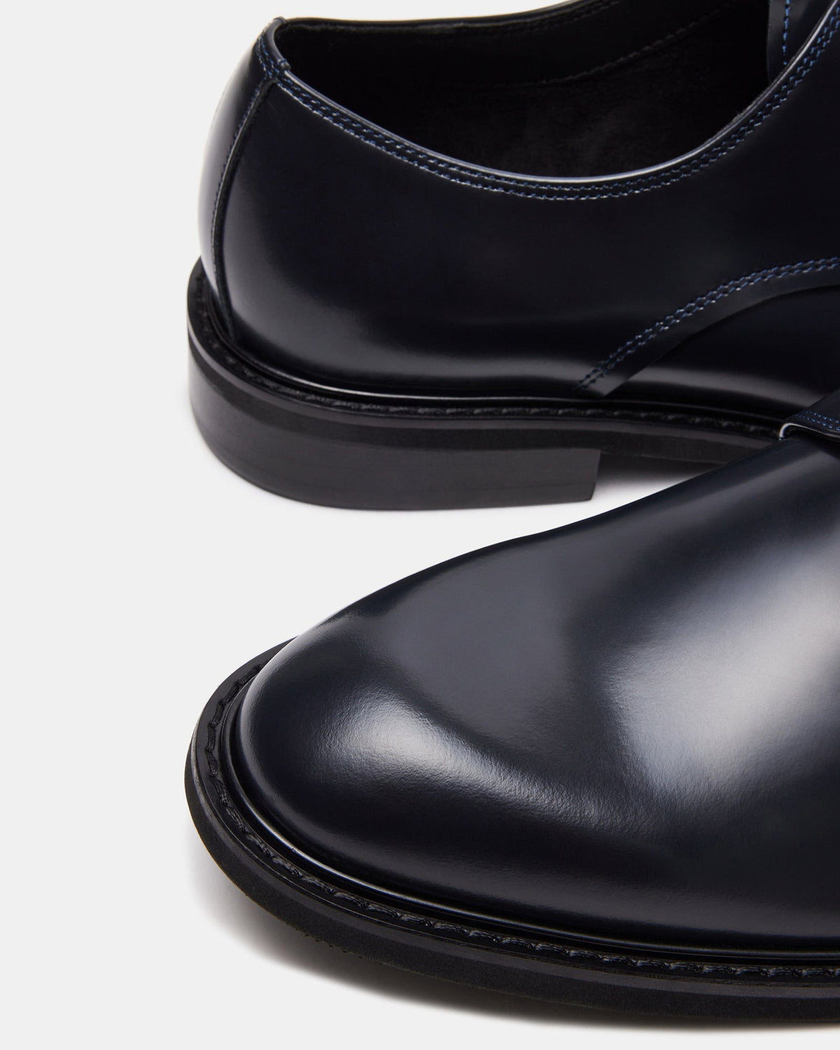 HADAR Navy Box Leather Lace-Up Oxford Dress Shoe | Men's Dress Shoes | Steve Madden Quality