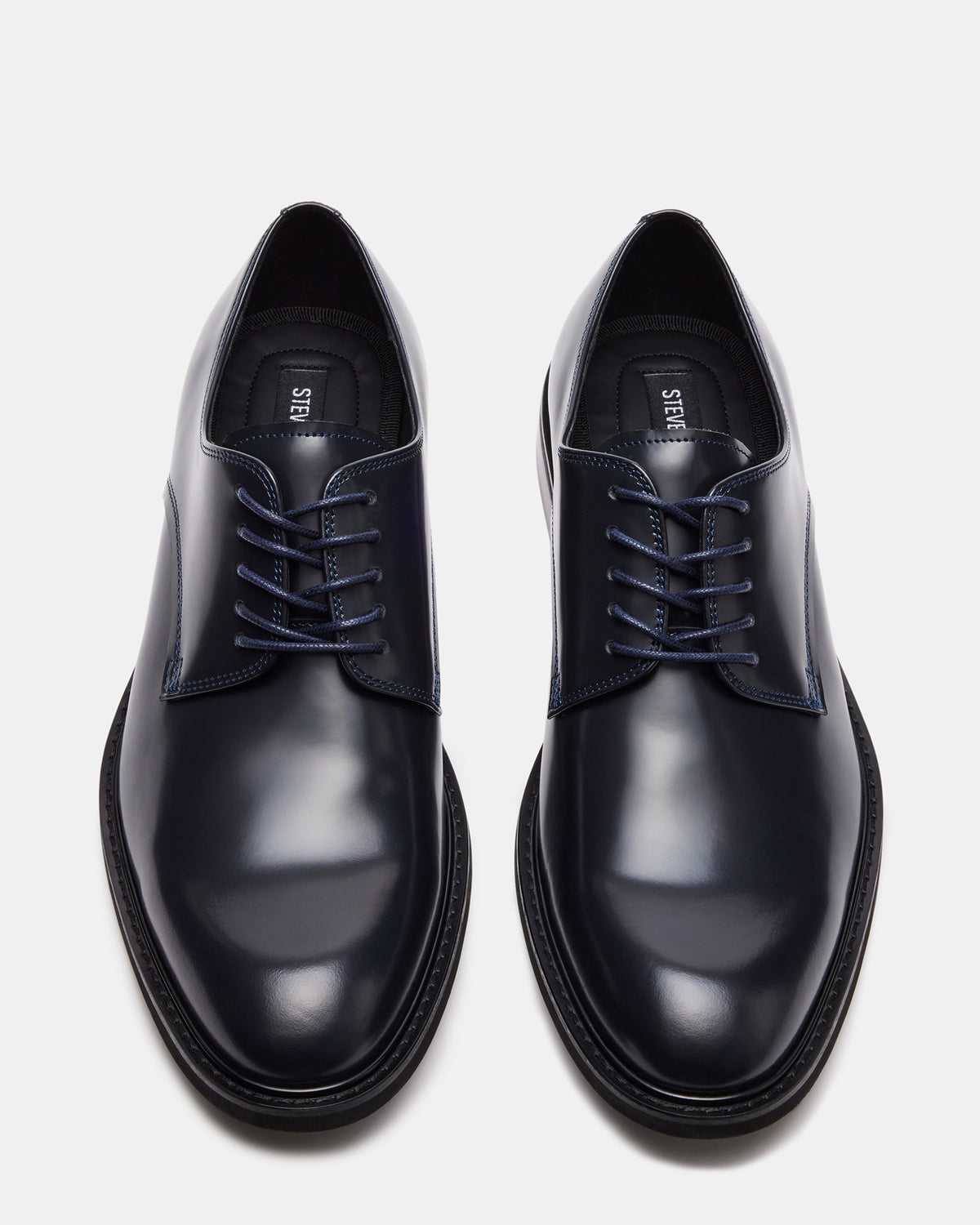 HADAR Navy Box Leather Lace-Up Oxford Dress Shoe | Men's Dress Shoes | Steve Madden Quality